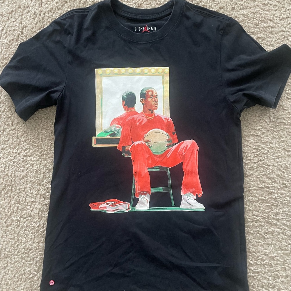 Jordan Black Tee with Red and White Graphic